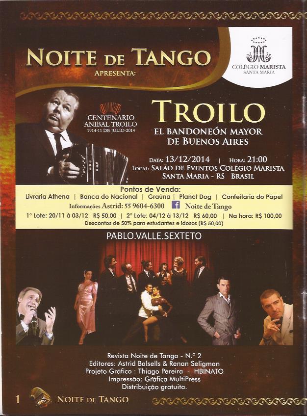 Revista de Brasil "Noite de Tango" (Diciembre 2014)