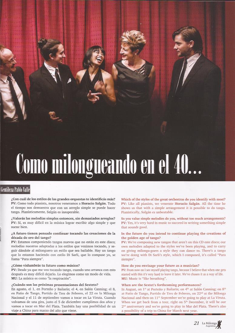 Revista "La milonga" (Agosto 2015)